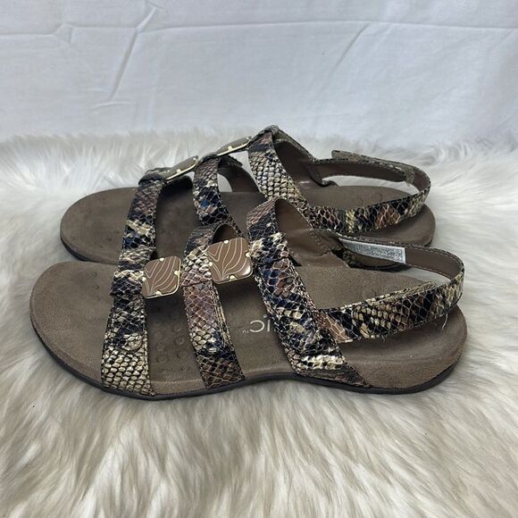 Vionic Amber Snake Print Adjustable Sandals Sz 8 - Picture 4 of 6